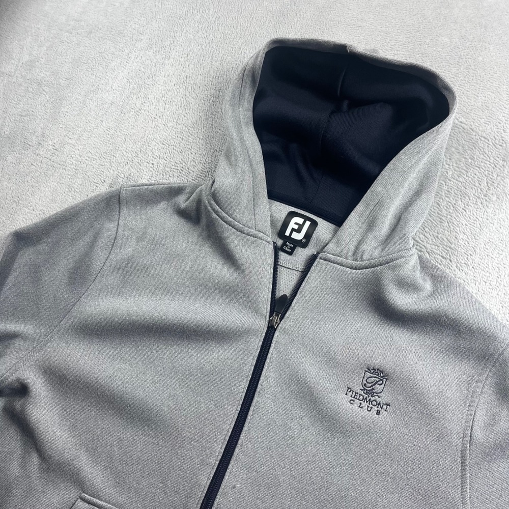 FootJoy Piedmont Club Mens Gray Full Zip Hoodie Performance Golf Jacket Size M